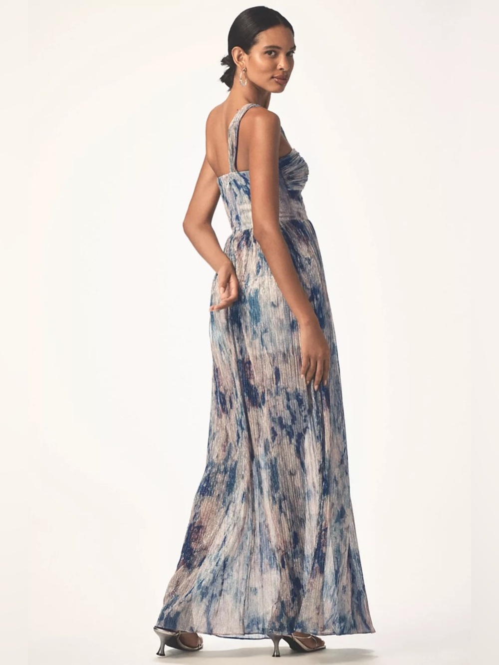 Dress The Population Idalia One-Shoulder
Floral Plisse Maxi Party Dress M - Picture 2 of 7